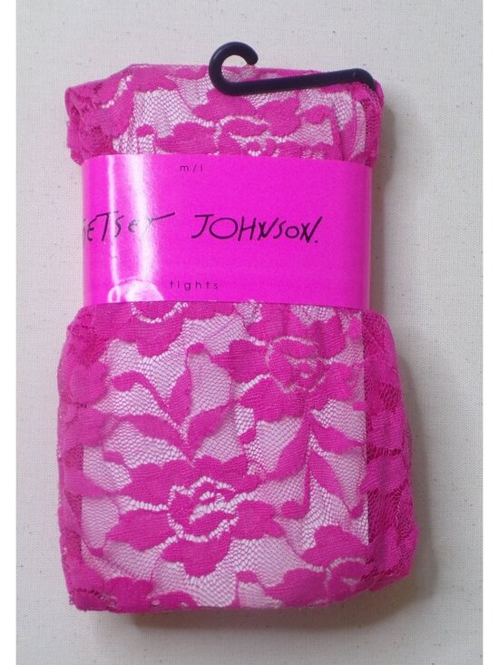 Betsey Johnson Accessories - 🆕BETSEY JOHNSON Lace Tights Pantyhose Pink Medium/Large